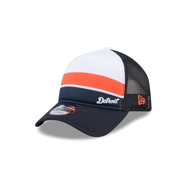 Detroit Tigers Color Block 9FORTY A-Frame Trucker Snapback Hat Male Product Image