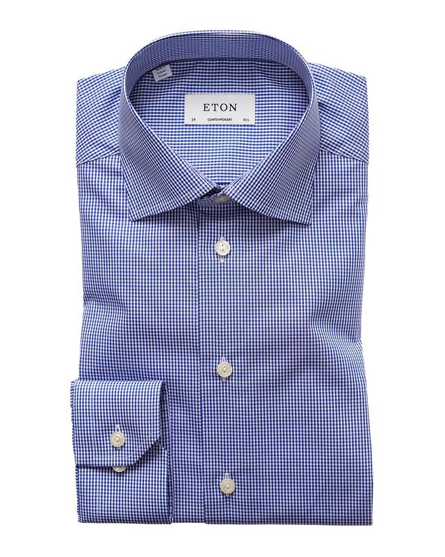 Eton Contemporary Fit Check Dress Shirt Product Image