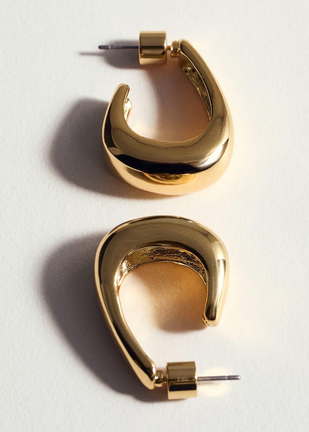 MANGO - Oval hoop earrings - One size - Women Product Image