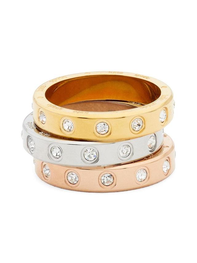 kate spade new york assorted set of 3 cubic zirconia band rings Product Image