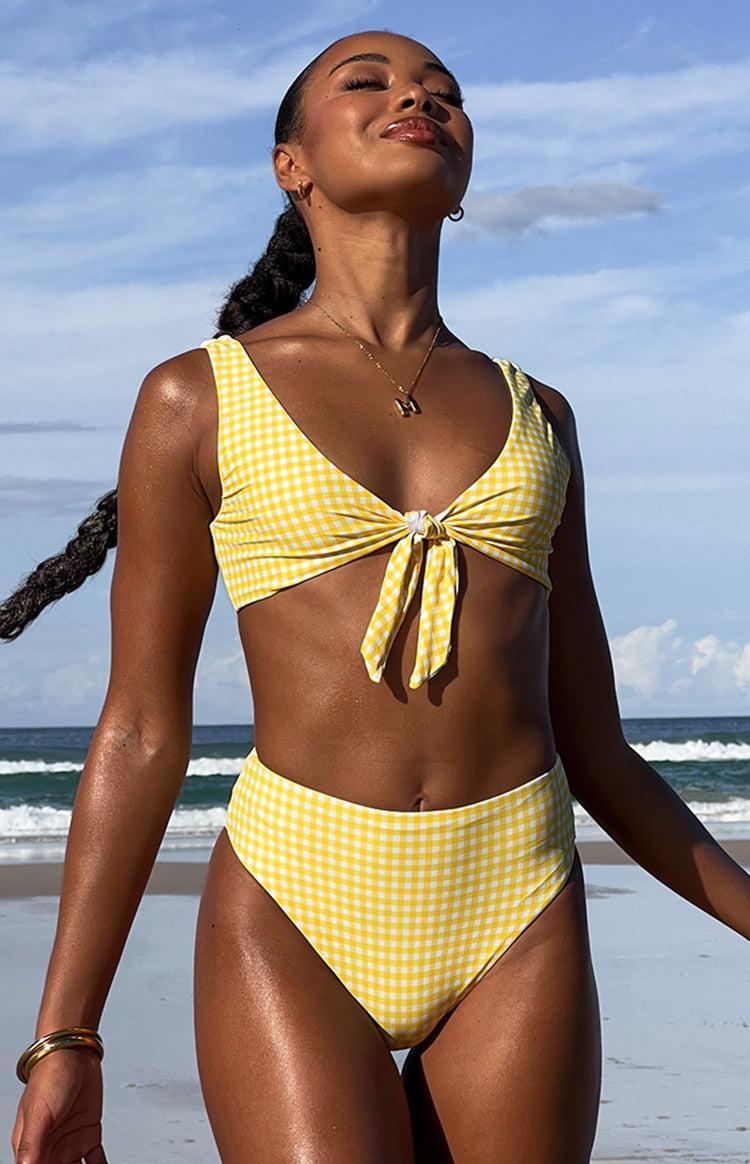 9.0 Swim Yellow Gingham St Lucia Bikini Top Product Image