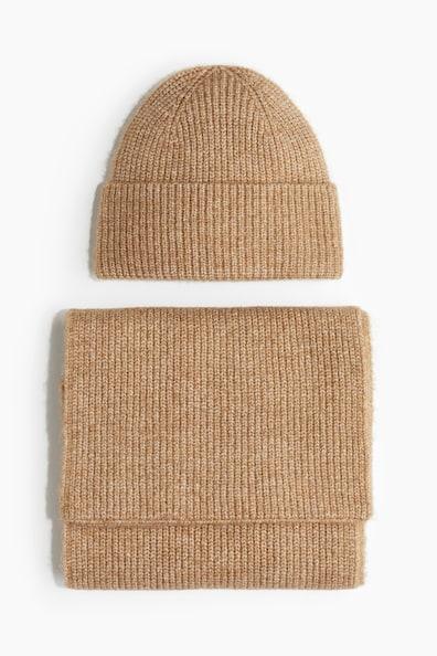 2-piece Knit Scarf and Beanie Set Product Image