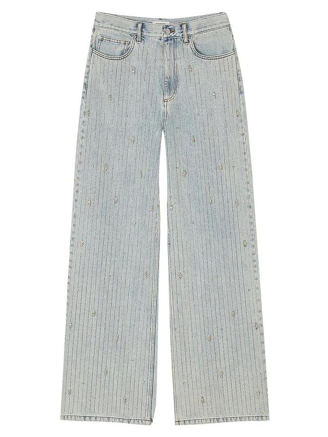 Womens Rhinestone-Embellished Jeans Product Image