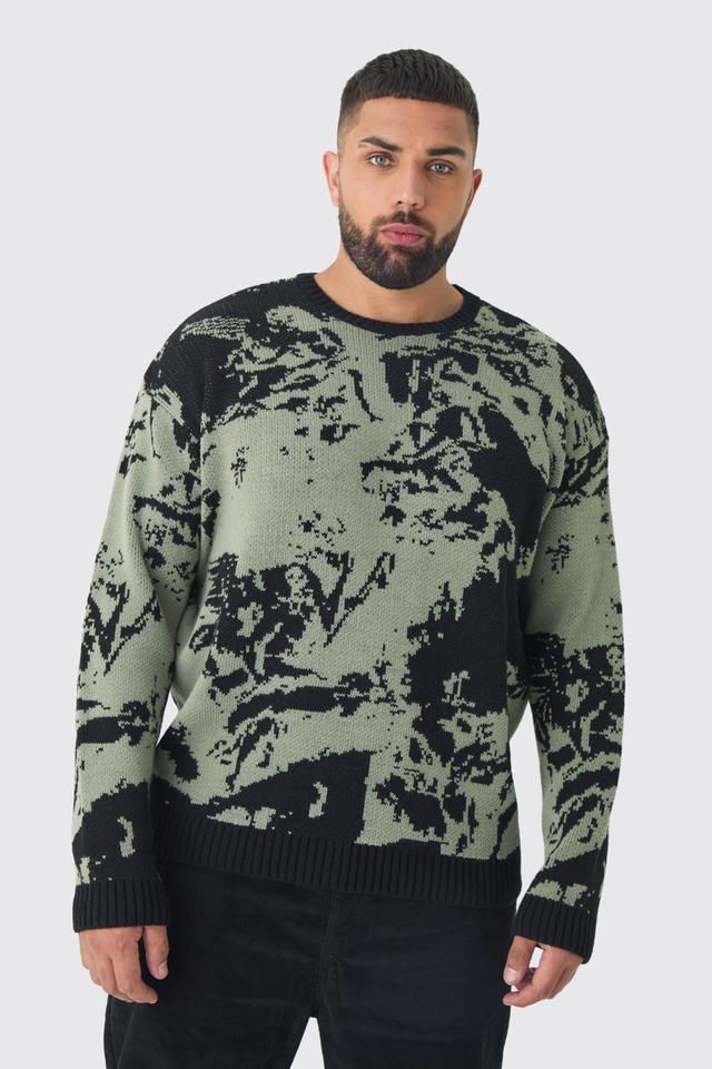 Plus Renaissance Oversized Knitted Sweat | boohooMAN USA Product Image