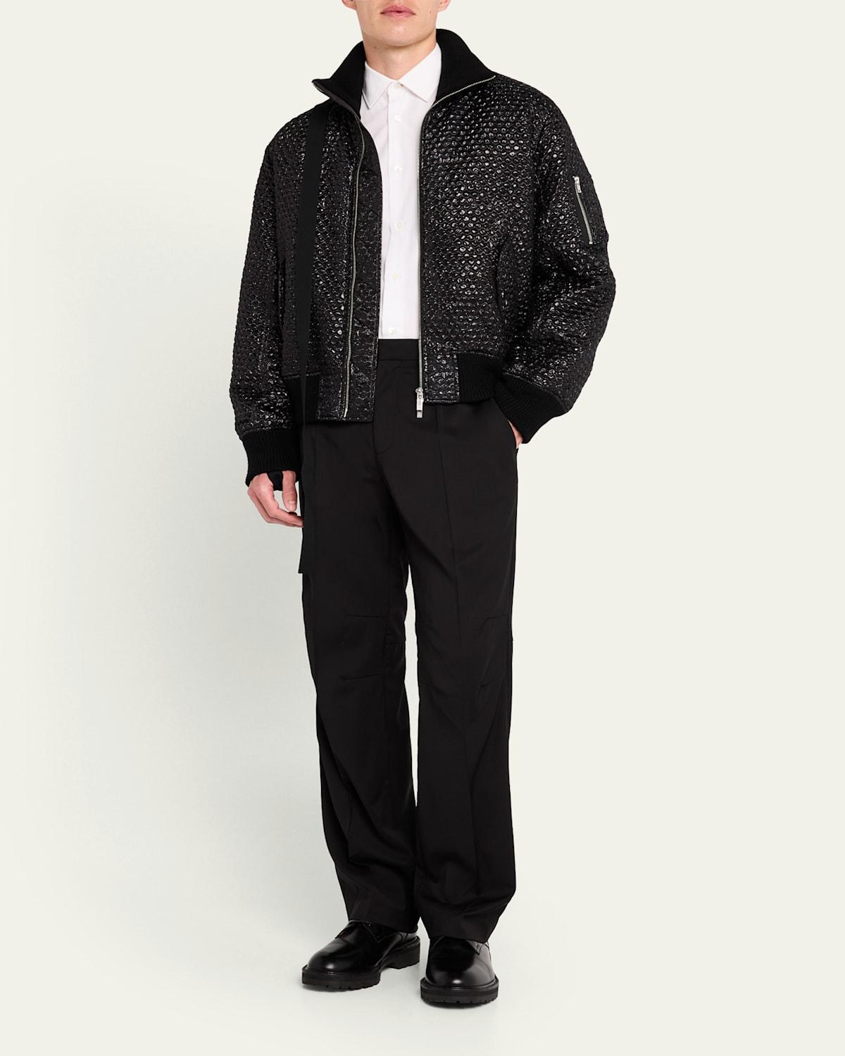 Mens Bubble Wrap Seatbelt Bomber Jacket Product Image