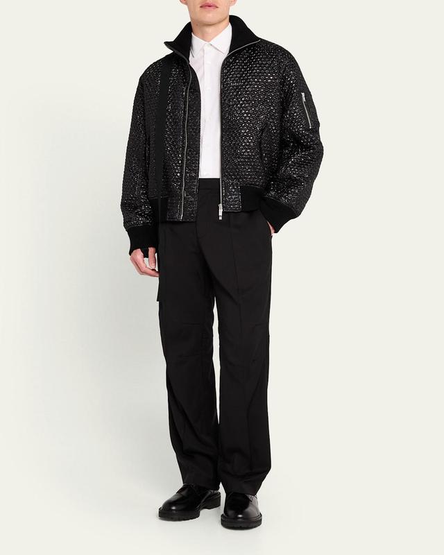 Mens Bubble Wrap Seatbelt Bomber Jacket Product Image