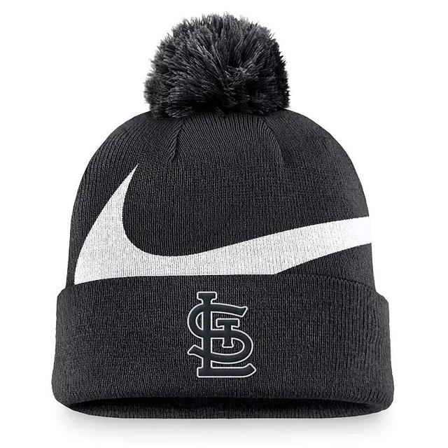 Mens Nike St. Louis Cardinals Swoosh Peak Cuffed Knit Hat with Pom Product Image