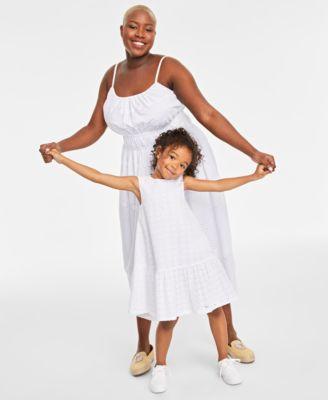 Trendy Plus Size Cotton Eyelet Smocked-Waist Dress, Created for Macy's Product Image