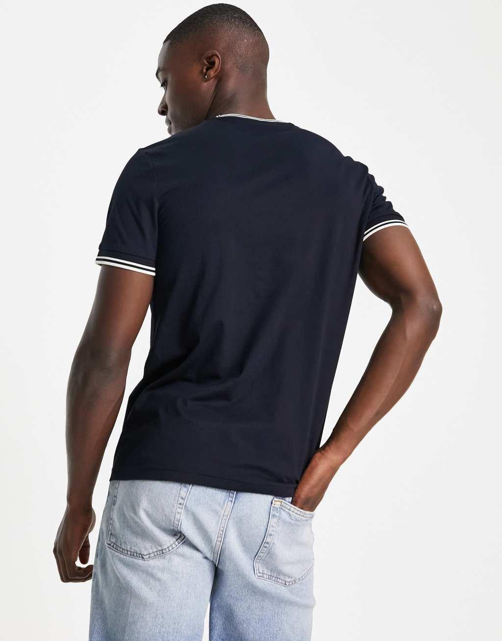 Fred Perry twin tipped t-shirt in navy Product Image