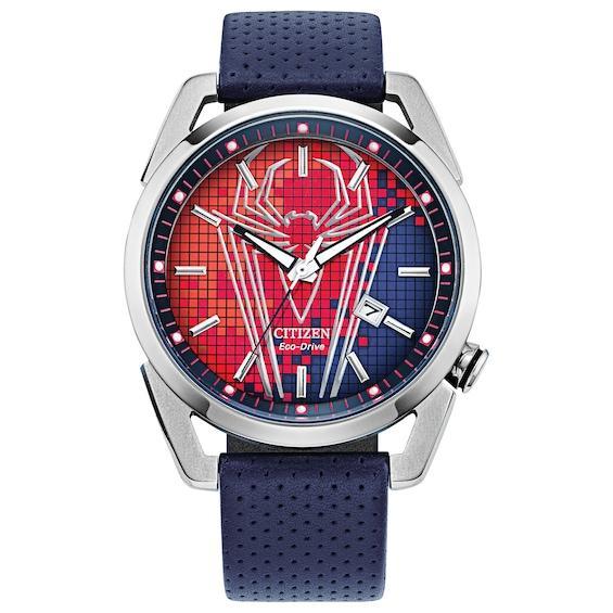 Men's Citizen Eco-DriveÂ® Spider-Man Strap Watch with Red and Blue Dial (Model: Aw1680-03W) Product Image