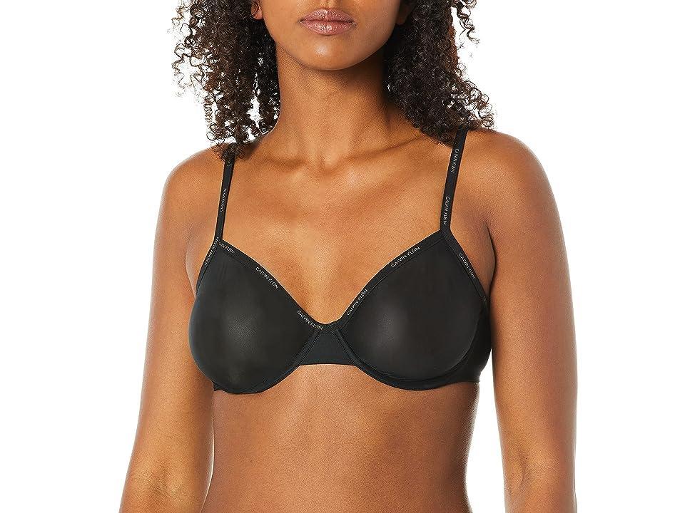 Calvin Klein Women's Sheer Marquisette Unlined Demi Bra (Black) Women's Bra Product Image