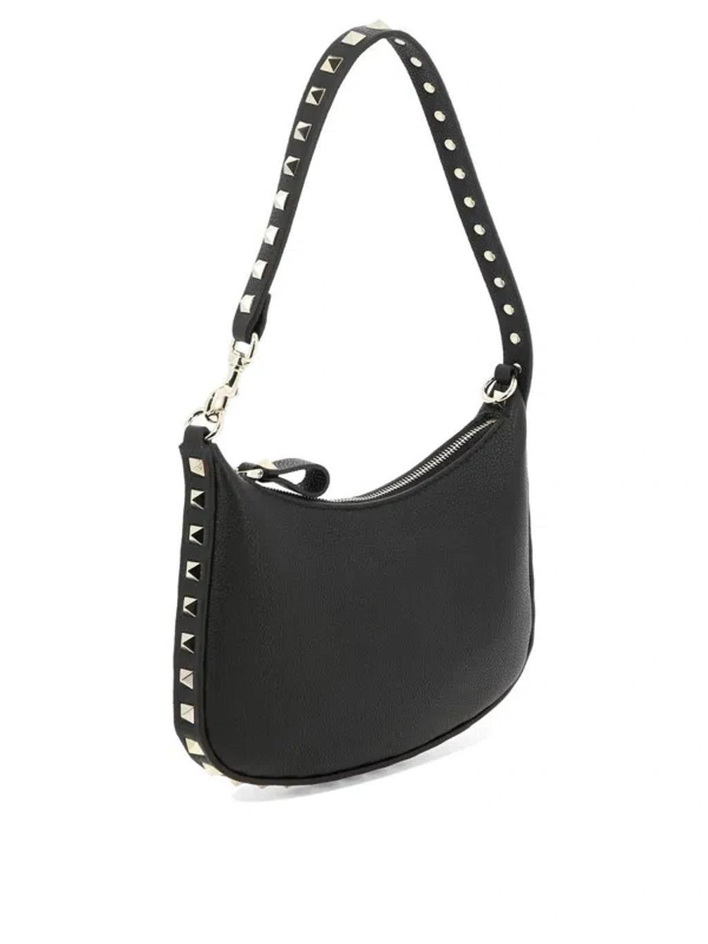 Rockstud Mini Hobo Bag In Black Product Image