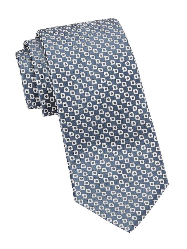 Mens Square Geometric Woven Silk Tie Product Image