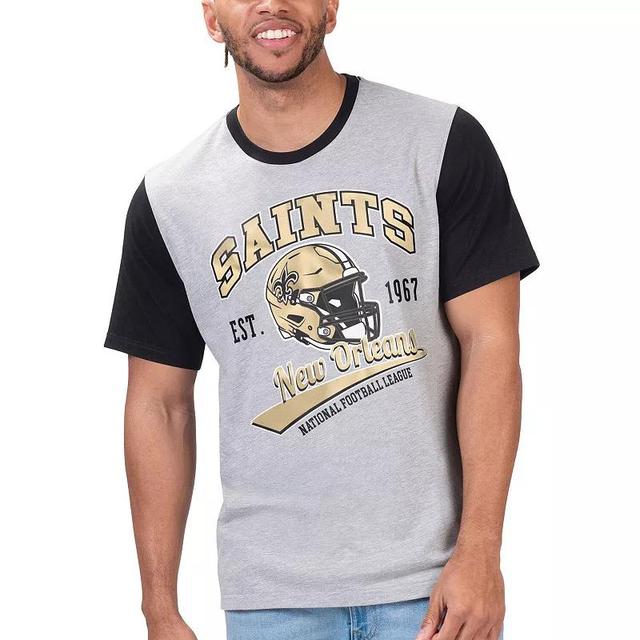 Mens G-III Sports by Carl Banks Gray New Orleans Saints Black Label T-Shirt Product Image