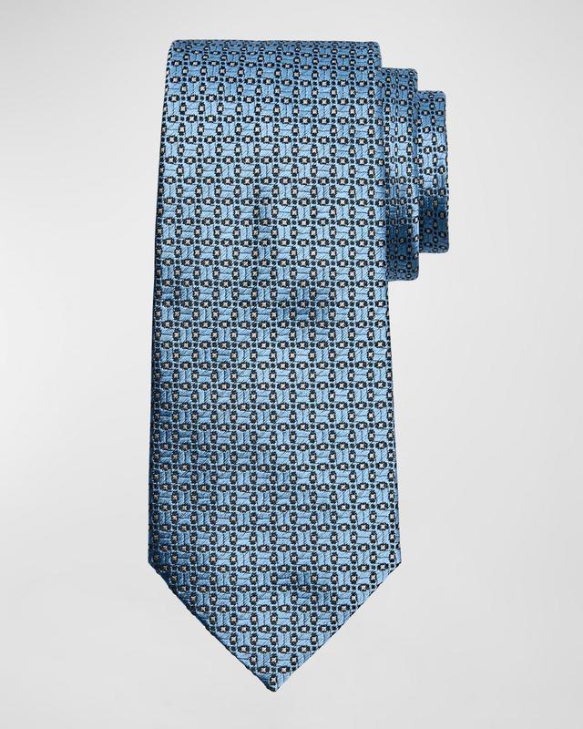 Mens Geometric Jacquard Silk Tie Product Image