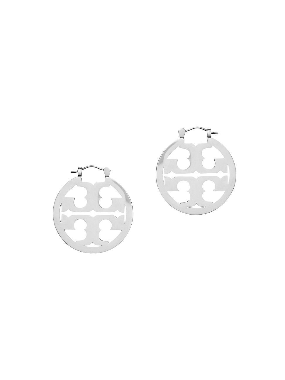 Tory Burch Small Miller Logo Hoop Earrings Product Image