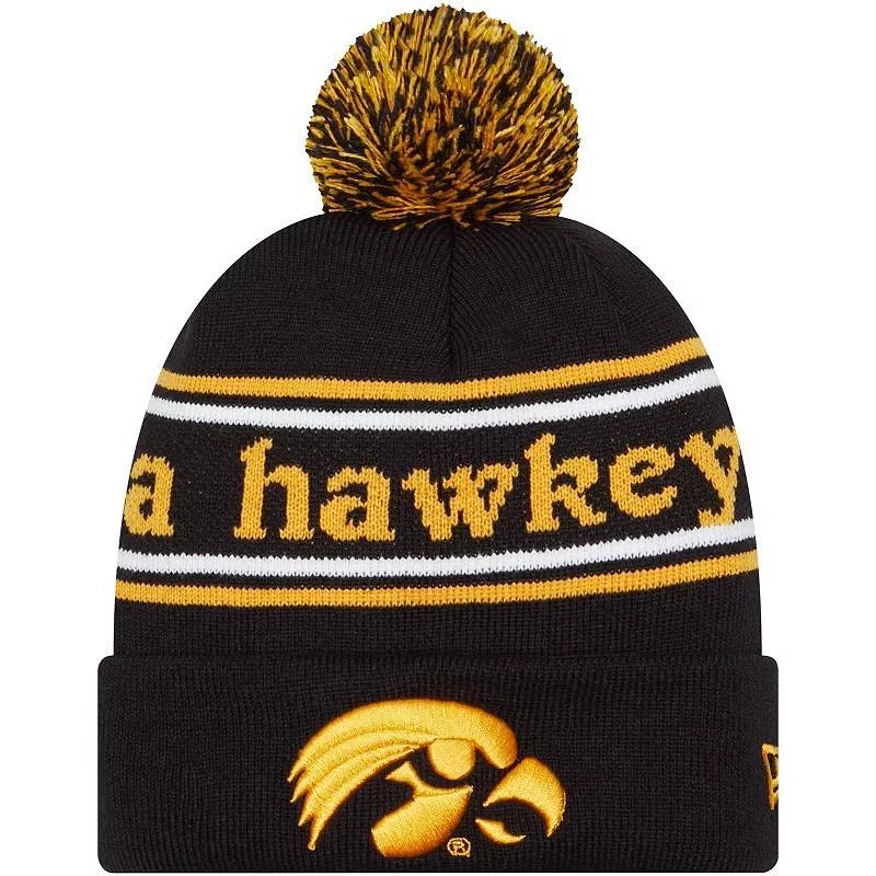 Mens New Era Iowa Hawkeyes MarqueeCuffed Knit Hat with Pom Product Image