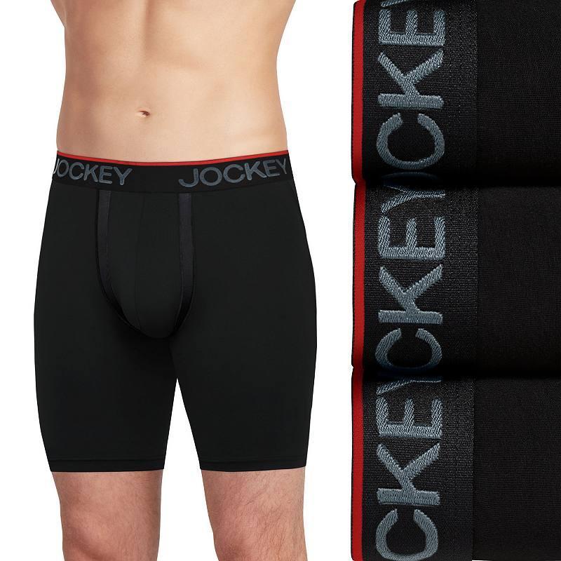 Mens Jockey 3-Pack Chafe-Proof Pouch Microfiber 8.5 Long Leg Boxer Briefs Product Image