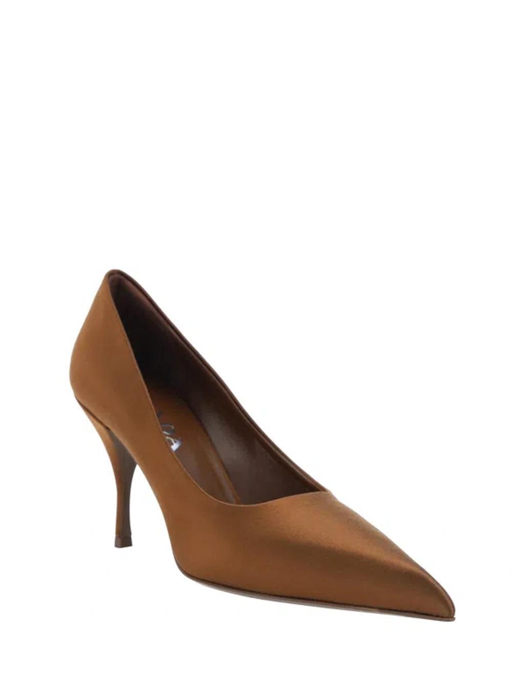 Satin Pumps In Brown Product Image