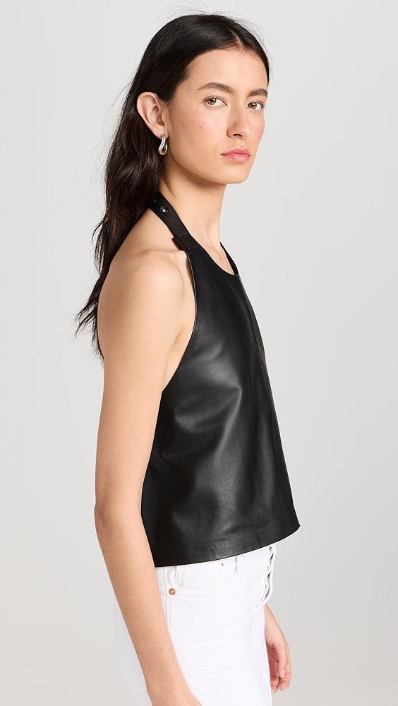 WARDROBE.NYC Leather Backless Halter Top | Shopbop Product Image