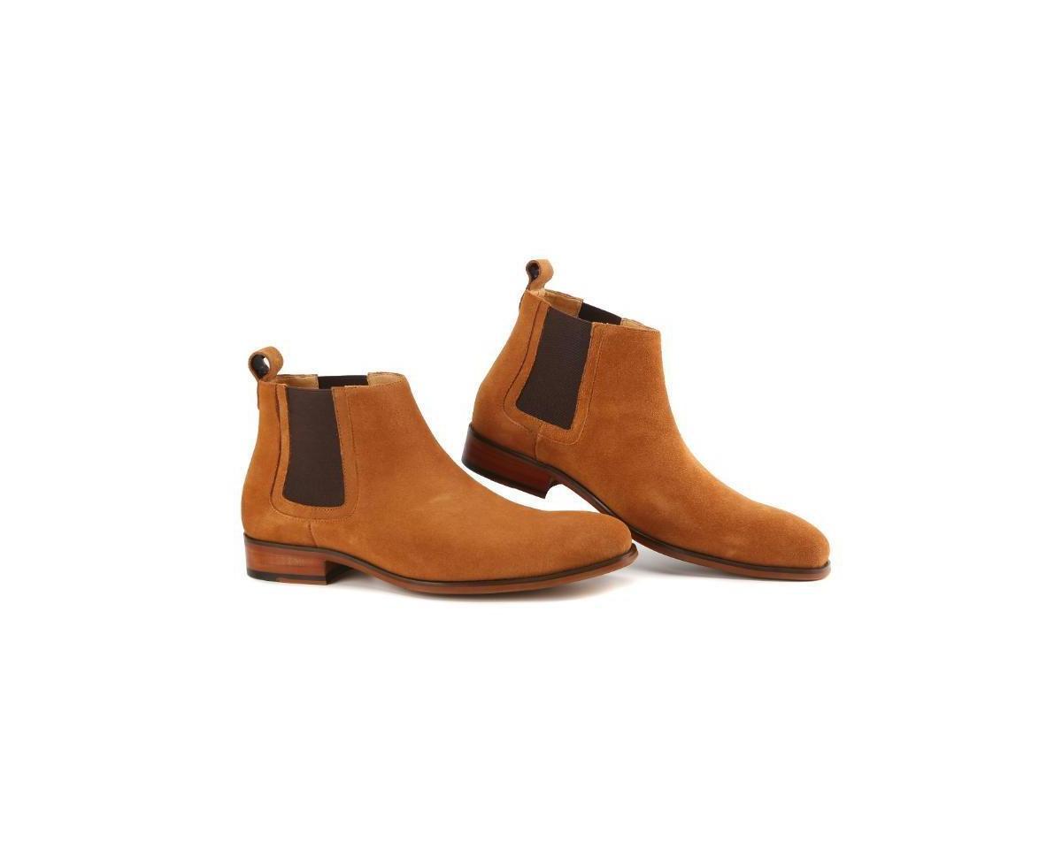 Gino Vitale Mens Handcrafted Genuine Leather Pull-On Chelsea Gore Dress Boot Product Image