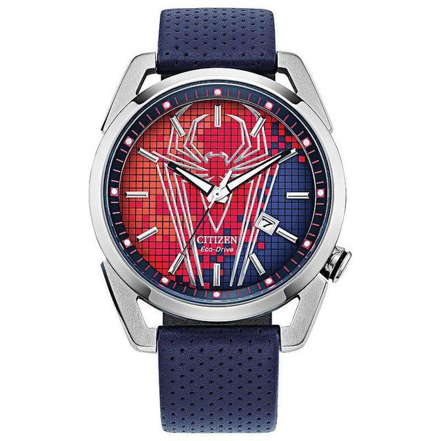 Men's Citizen Eco-DriveÂ® Spider-Man Strap Watch with Red and Blue Dial (Model: Aw1680-03W) Product Image