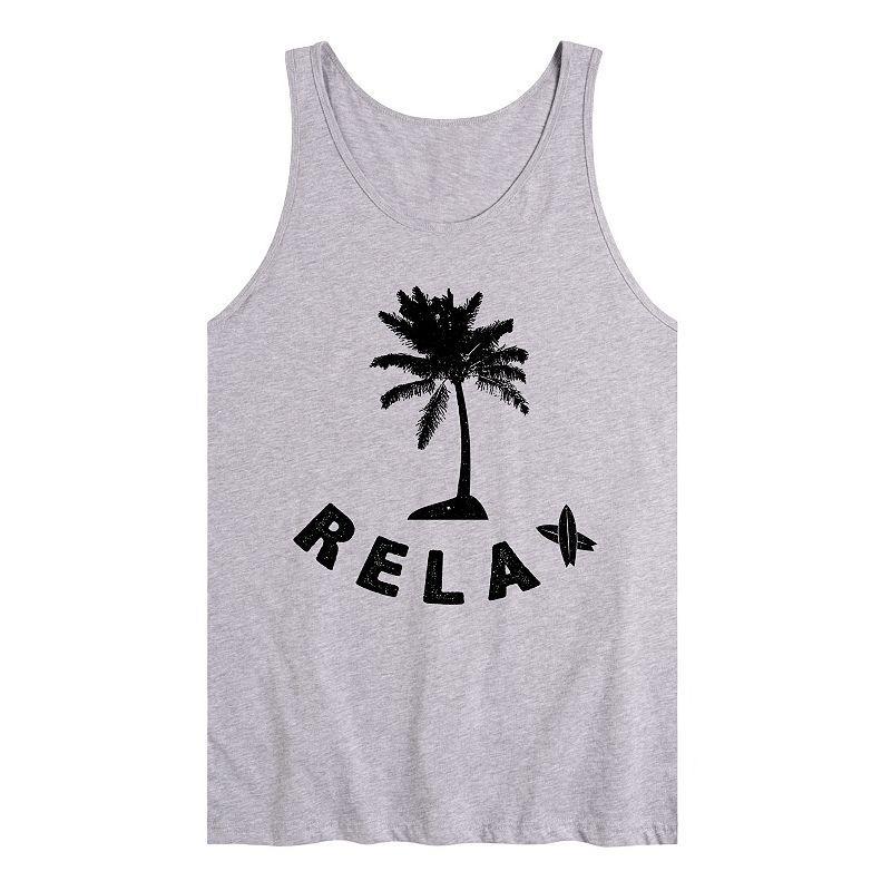 Mens Relax Palm Tree Graphic Tank Top Product Image