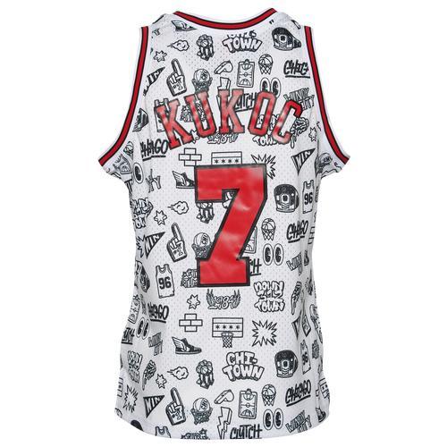 Mens Mitchell & Ness Toni Kukoc Chicago Bulls 1997-98 Hardwood Classics Doodle Swingman Jersey Product Image