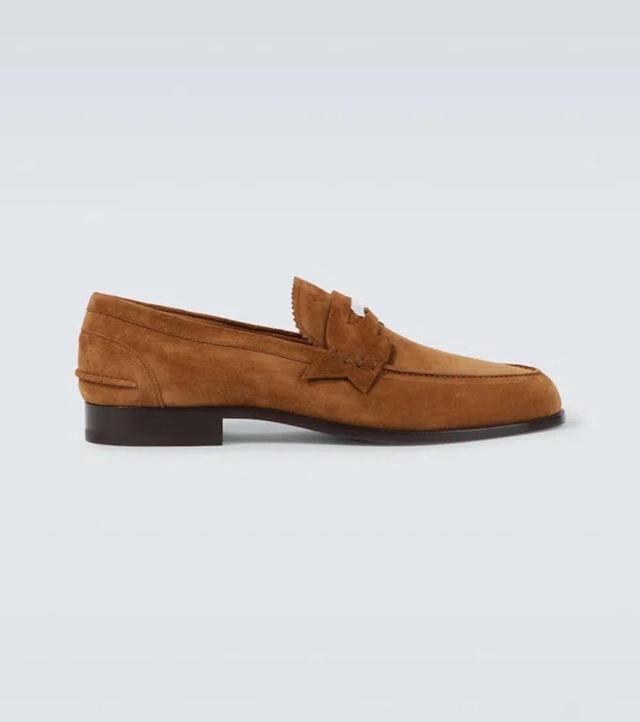 CHRISTIAN LOUBOUTIN Penny Leather Penny Loafers In Brown Product Image