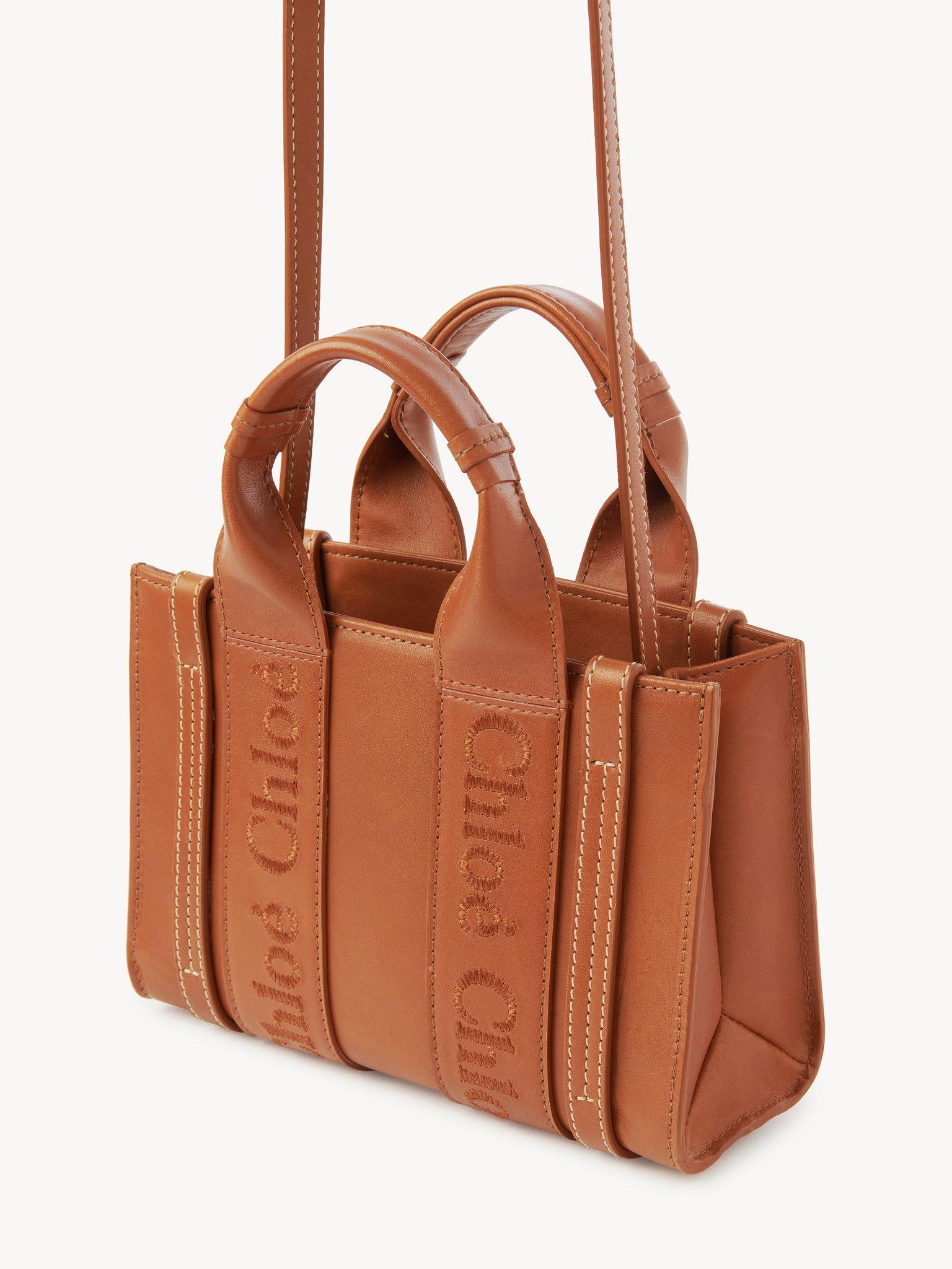 Mini Woody tote bag in soft leather Product Image