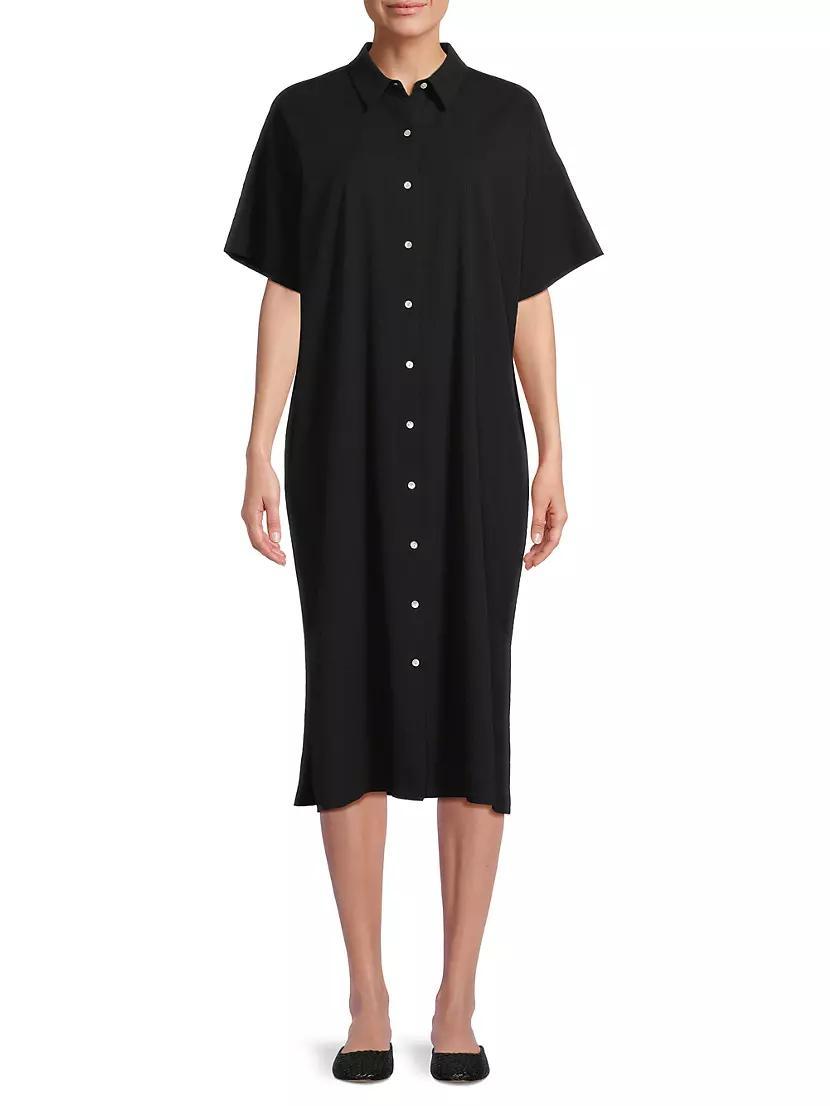 Short-Sleeve Cotton Shirtdress Product Image