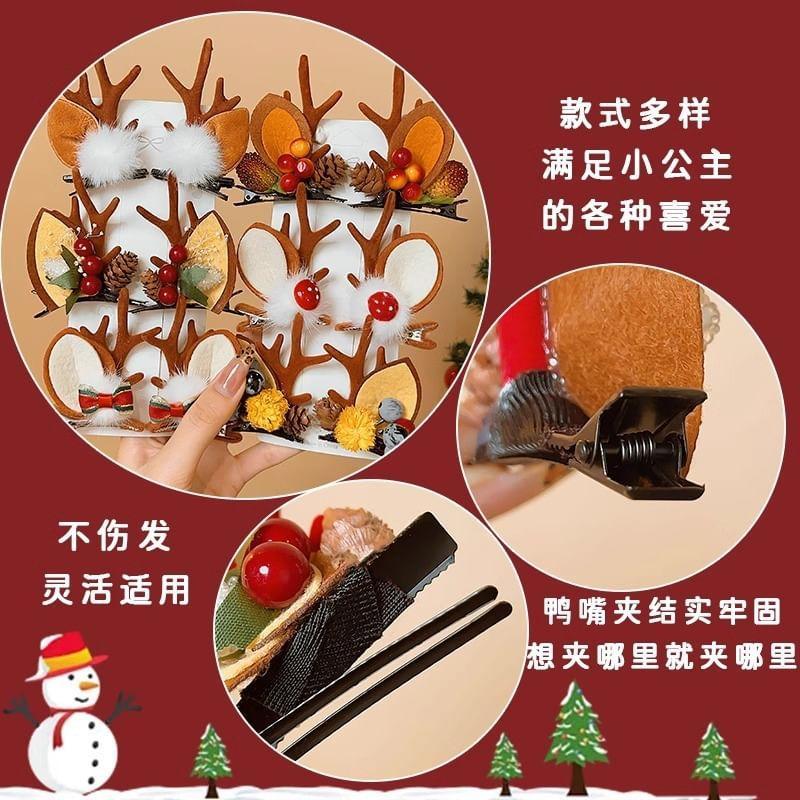 Christmas Deer Horn Hair Clip (Various Designs) Product Image