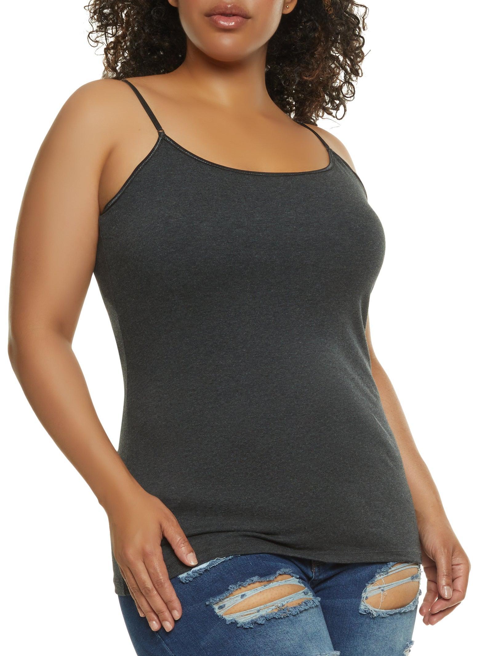 Womens Plus Size Basic Cotton Scoop Neck Cami Product Image