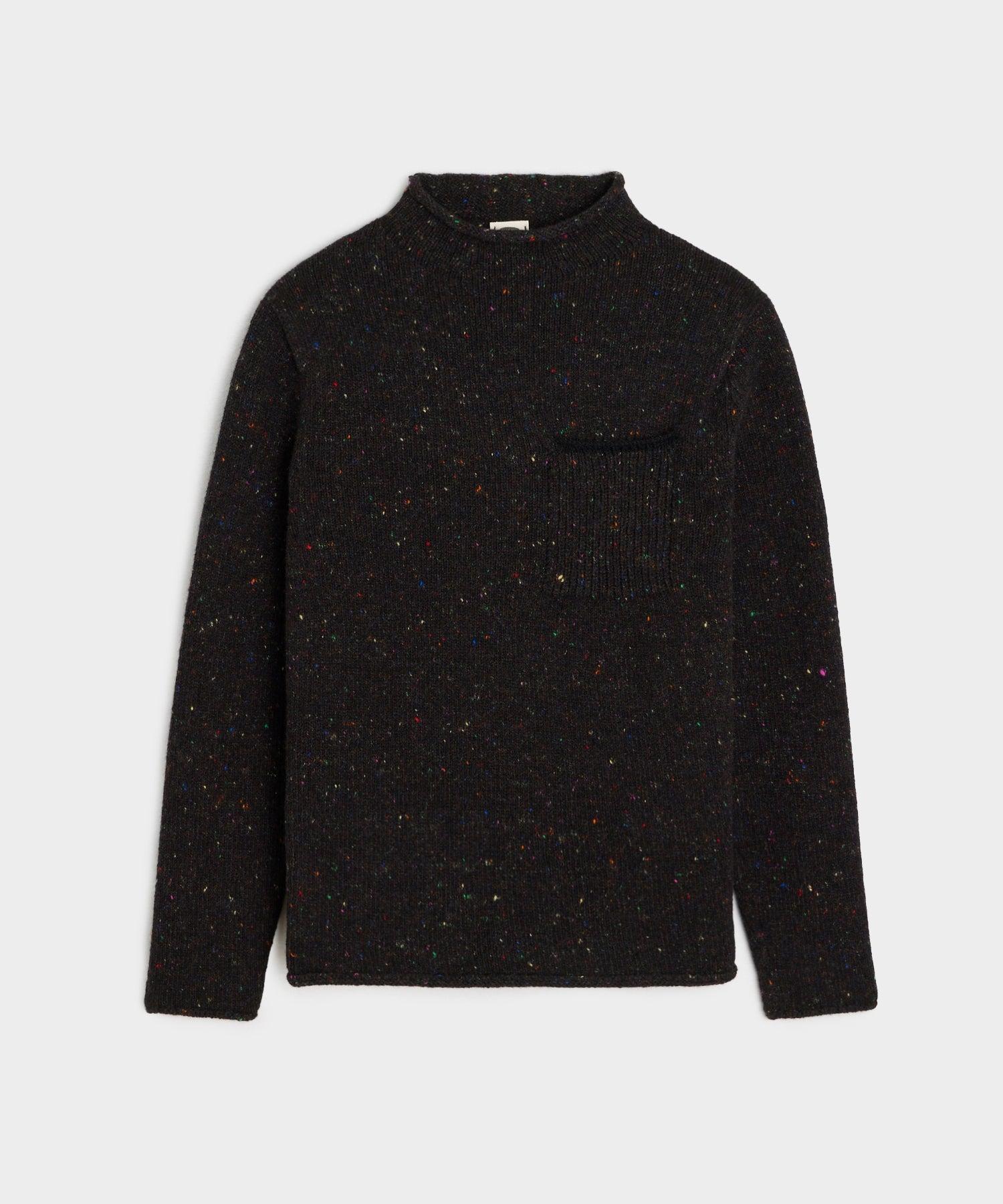 Inis Meáin Rolled Edge Pocket Crewneck in Night Product Image