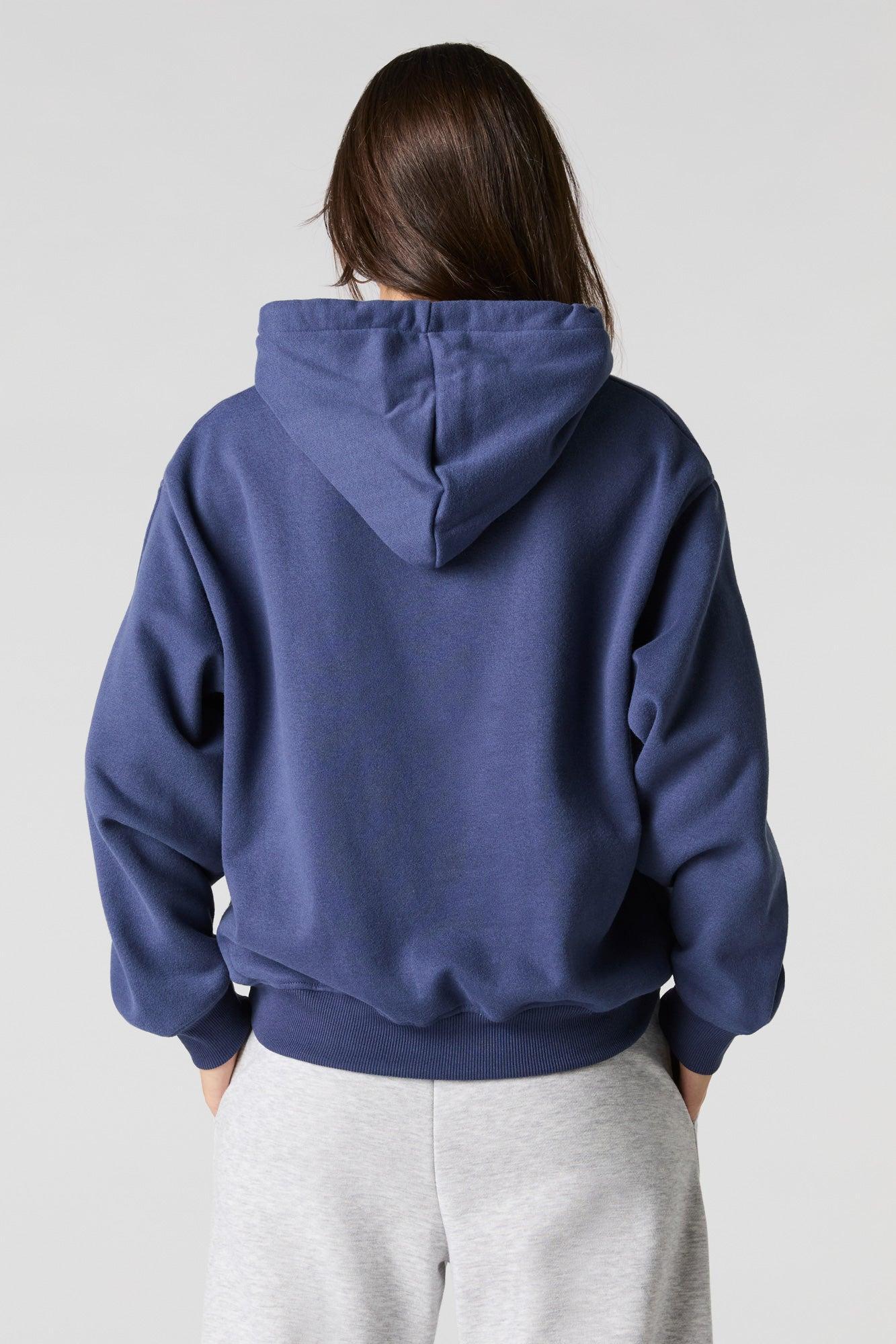 Oversized Solid Fleece Hoodie Female Product Image