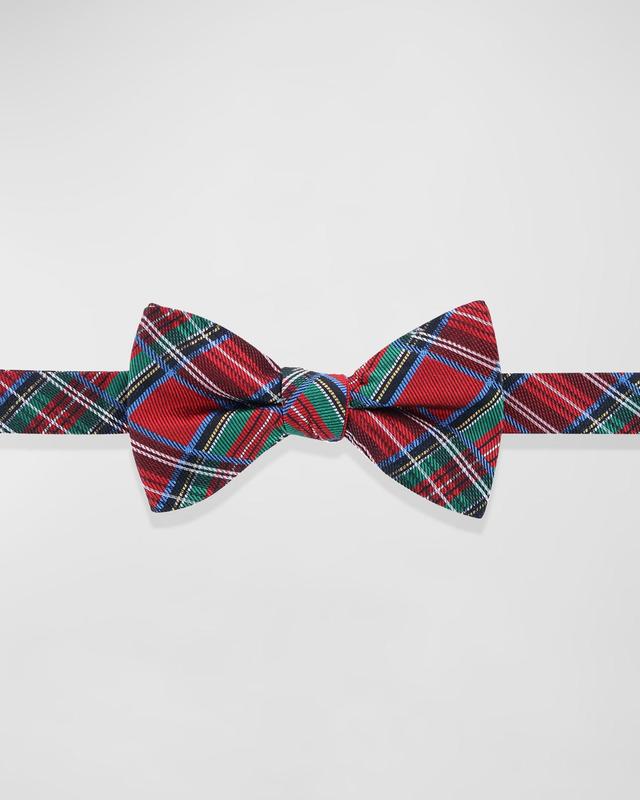 Mens Holiday Nicholas Plaid Bow Tie - Red Product Image