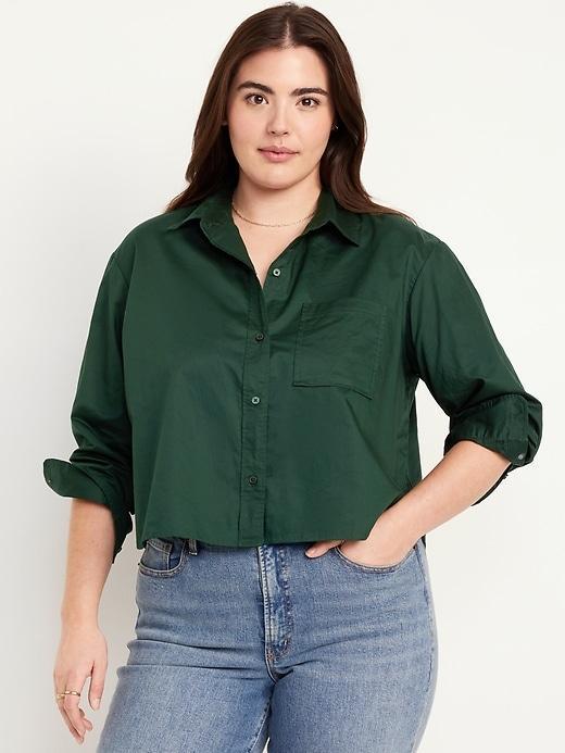 Button-Down Crop Shirt Product Image