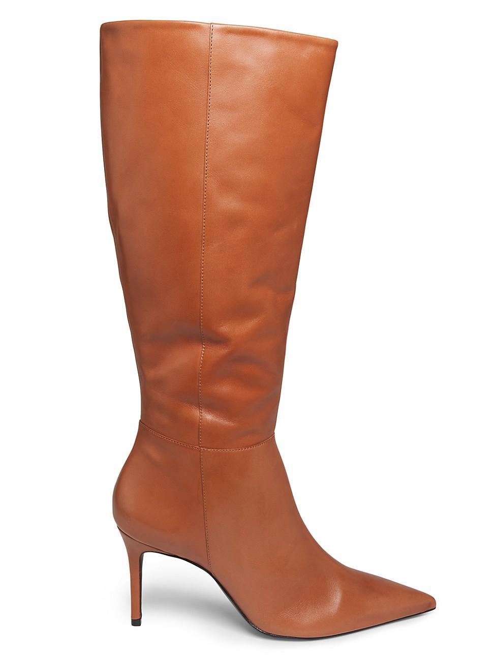 Womens Mikki 90MM Leather Stiletto Boots Product Image