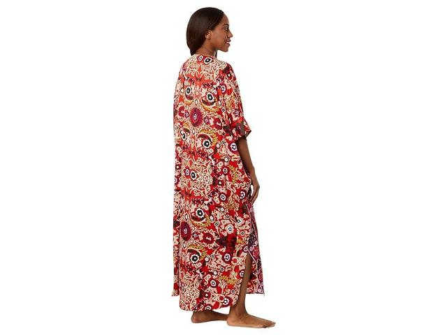 Natori Palazzo Satin Caftan (Amber Espresso Combo) Women's Pajama Product Image