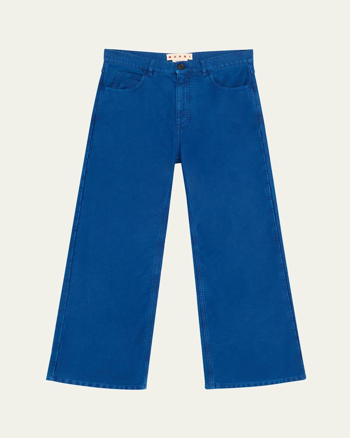 Mens Overdyed Cotton Moleskin Flare Jeans Product Image