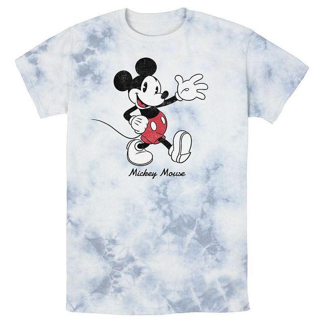 Mens Disney Mickey Mouse Cursive Text Circle Logo Wash Tee Product Image