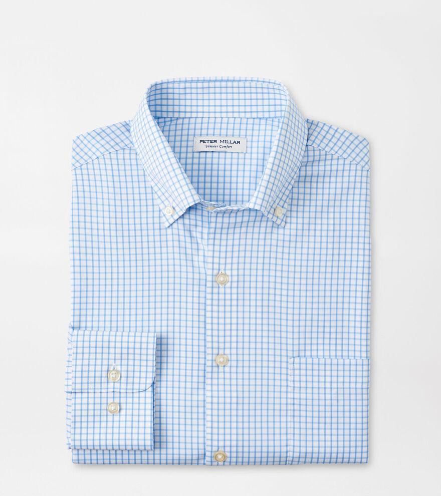 Peter Millar Mens Hanford Performance Twill Sport Shirt | Color: Cottage Blue | Size: S Product Image