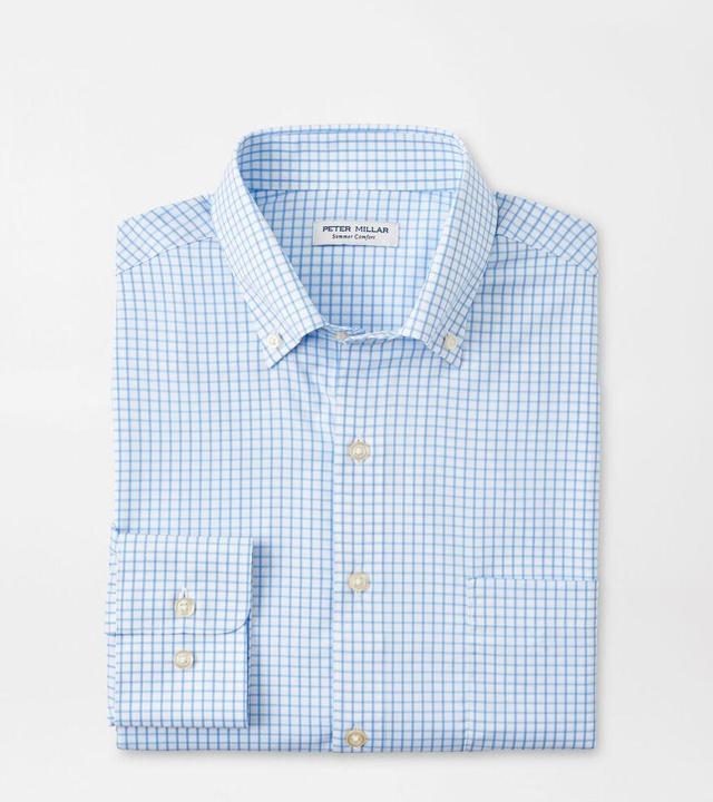 Peter Millar Mens Hanford Performance Twill Sport Shirt | Color: Cottage Blue | Size: 3XL Product Image