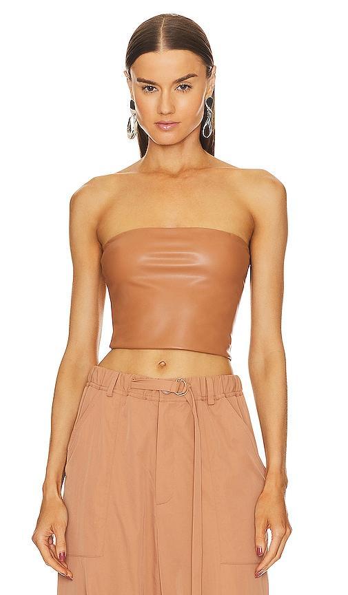 Lapointe Faux Leather Tube Top Size 4. Product Image