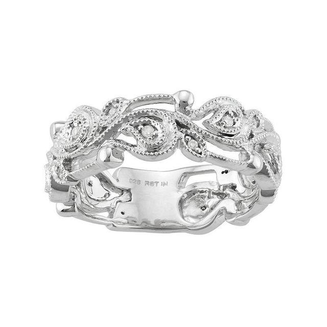 Sterling Silver 1/10 Carat T.W. Diamond Paisley Ring, Womens Product Image