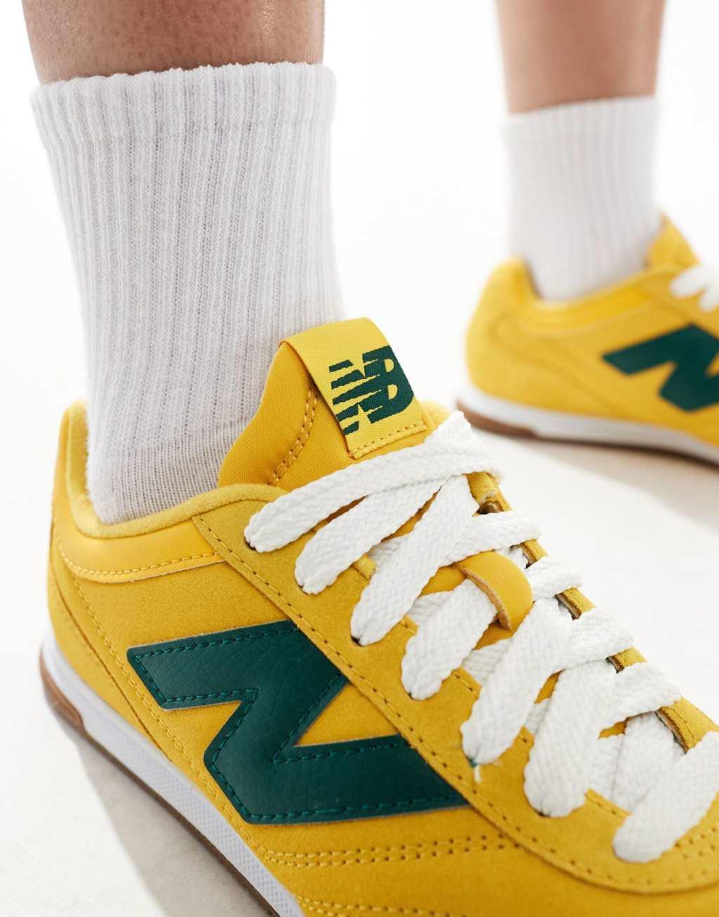 New Balance RC42 rubber sole sneakers in yellow and green - Exclusive to ASOS Product Image