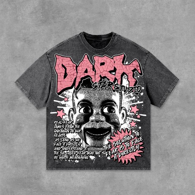 Darkstar - New Print Pattern - Fear Puppet & Face Fear Acid Washed T-Shirt Product Image