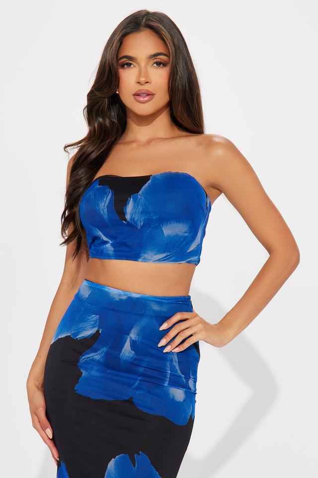 Hannah Mesh Skirt Set - Blue/combo Product Image