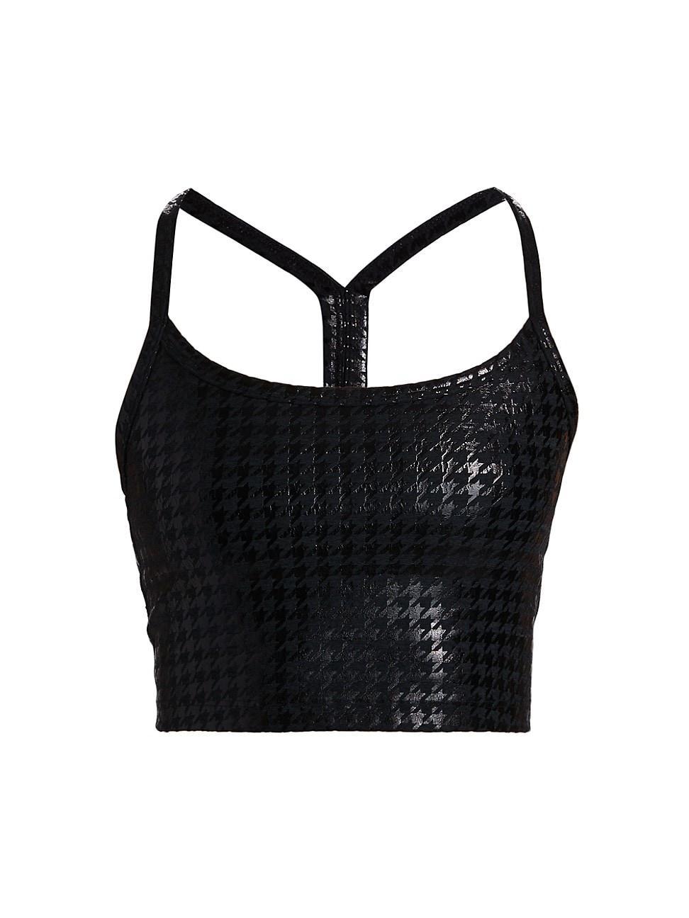 Womens Houndstooth Slim Racerback Crop Tank Product Image