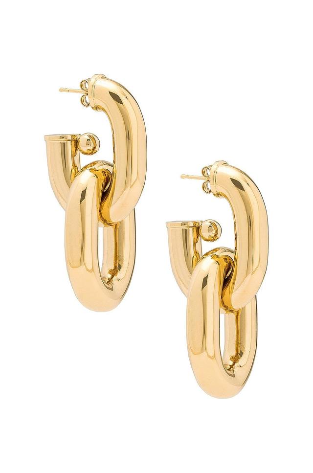 RABANNE XL Link Hoop Earrings Metallic Gold.. Product Image